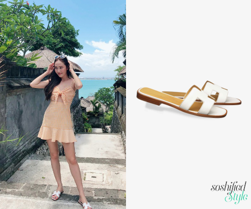 hermes sandals oran white