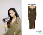 self portrait khaki dress